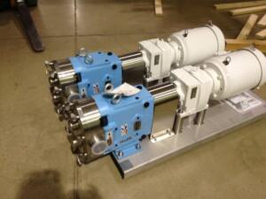 Waukesha Sanitary PD pumps with Gear Reducer and C Face Motors