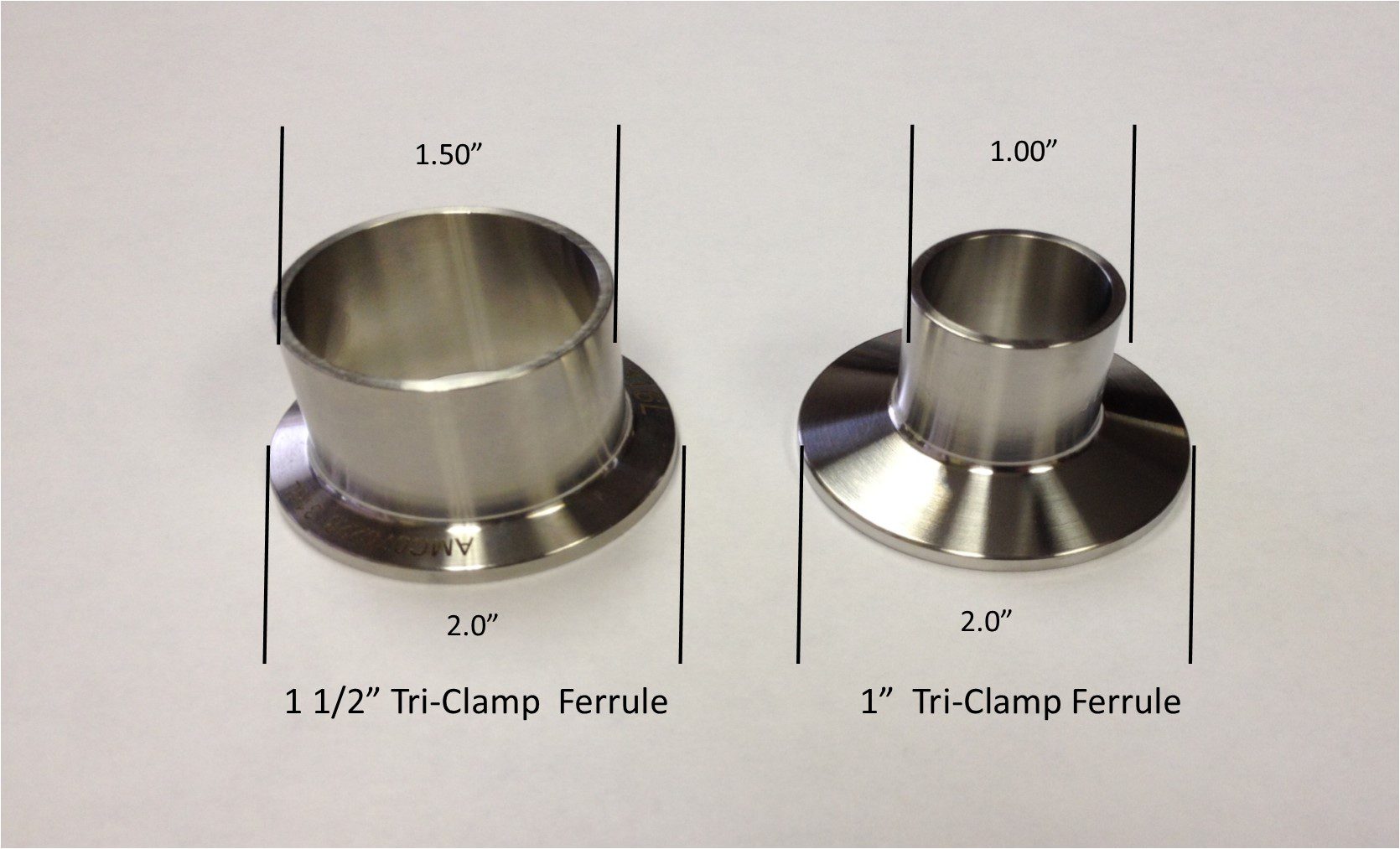 1" and 1 1/2" Tri-Clamp Fittings Use the Same Clamp, But Not Interchangeable