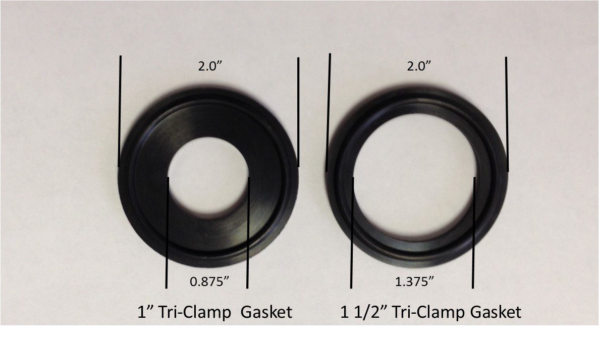 1" and 1 1/2" Tri-Clamp Gaskets Have the Same OD but Different ID's